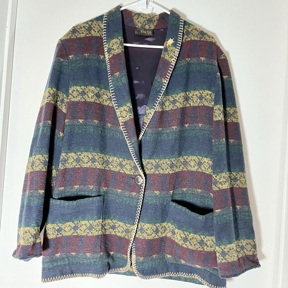Vintage David Paul New York Southwestern Western Aztec Duster Jacket Size M - Picture 1 of 8